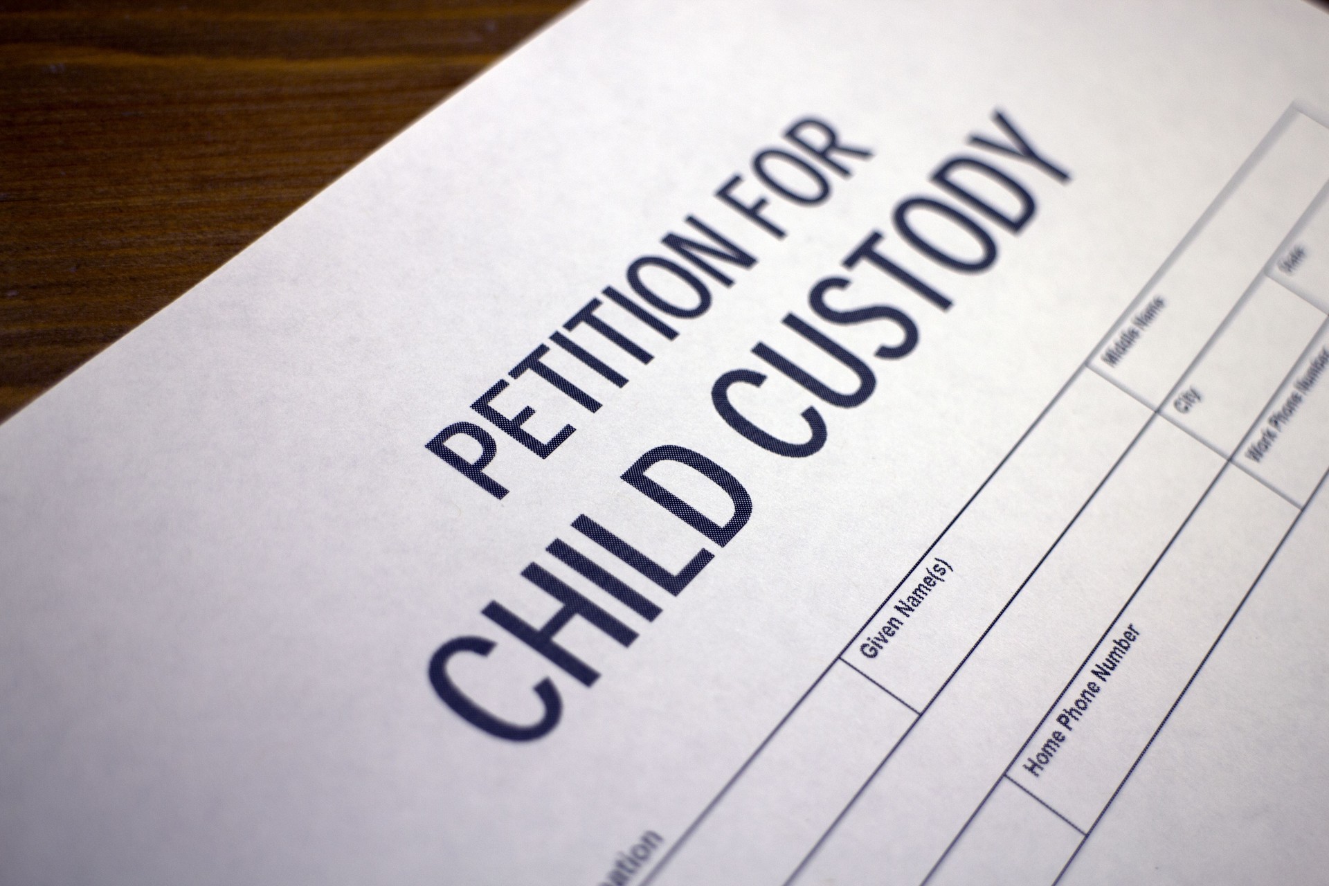 Child custody application